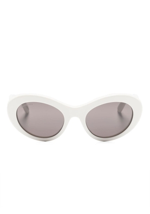 Balenciaga Eyewear logo-plaque round-frame sunglasses - White