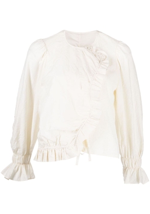 Renli Su Novella ruffled-trim blouse - White
