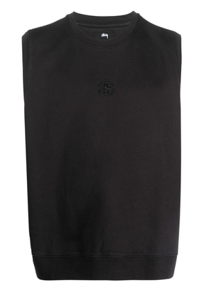 Stüssy logo-embroidered sleeveless top - Black