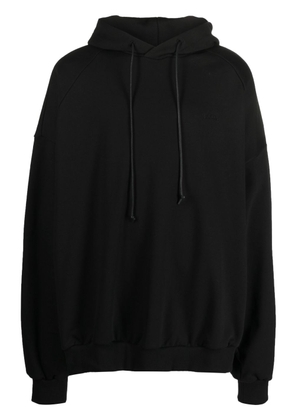 Juun.J drawstring cotton hoodie - Black