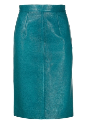 Miu Miu Pre-Owned leather pencil skirt - Blue