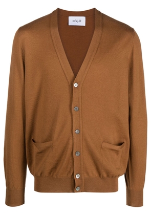 D4.0 fine-knit virgin wool cardigan - Brown