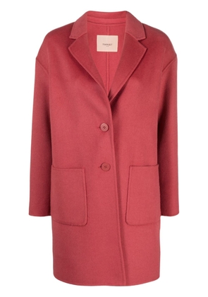 TWINSET single-breasted wool-blend coat - Pink
