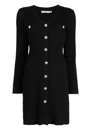 b+ab long-sleeved ribbed-knit minidress - Black