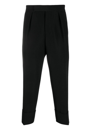 SAPIO pleat-detail wool-cotton tailored trousers - Black