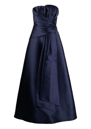 Alberta Ferretti gathered-detail strapless gown - Blue