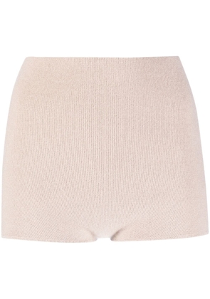 Allude cashmere mini shorts - Neutrals