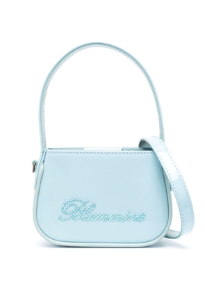 Blumarine embellished-logo detail tote bag - Blue