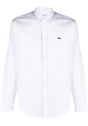 Lacoste logo-patch cotton shirt - White
