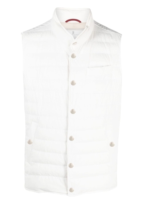 Brunello Cucinelli button-up padded vest - White