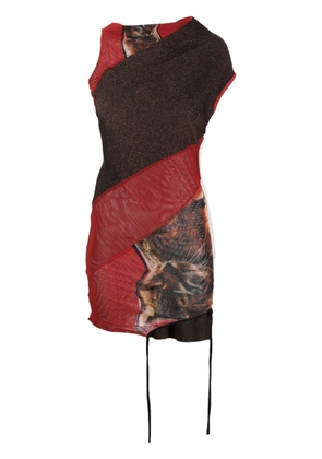 Ottolinger asymmetric panelled minidress - Red