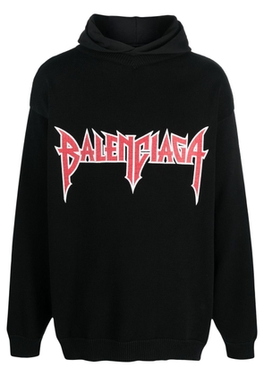 Balenciaga Metal cotton hoodie - Black