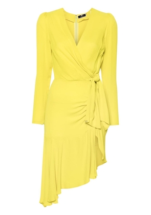 Elisabetta Franchi crepe asymmetric midi dress - Yellow