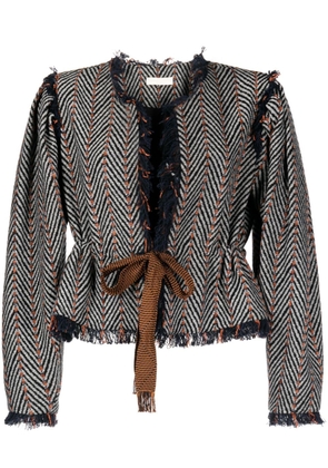 Ulla Johnson Ames herringbone tweed jacket - Black