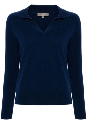 N.Peal long-sleeve cashmere polo shirt - Blue