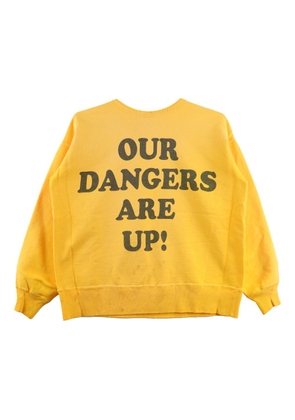 SAINT MXXXXXX slogan-print cotton sweatshirt - Yellow
