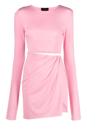 THE ANDAMANE Gia ruched cutout jersey minidress - Pink