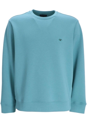 Emporio Armani logo-appliqué crew-neck sweatshirt - Blue