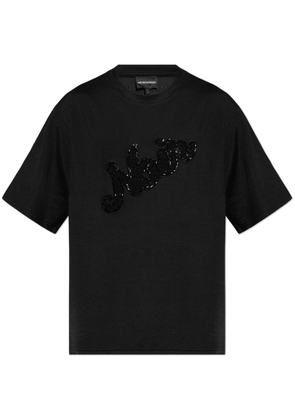 Emporio Armani beaded short-sleeve t-shirt - Black