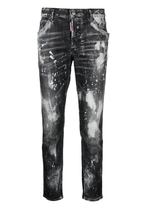 Dsquared2 paint splatter-effect cropped jeans - Black