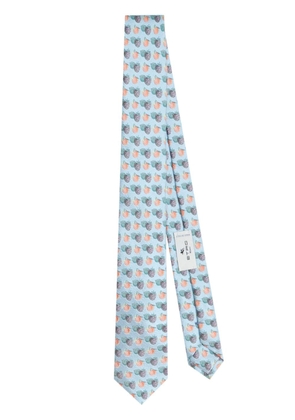 ETRO patterned-jacquard silk tie - Blue