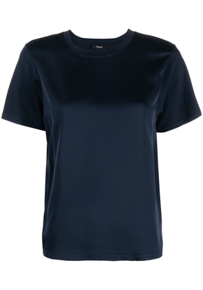 Theory short-sleeve silk-blend T-shirt - Blue