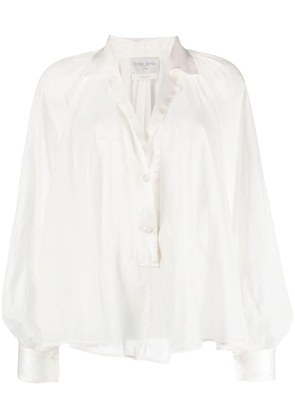 Forte Forte V-neck cotton-blend blouse - White