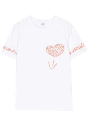 PS Paul Smith floral-embroidered T-shirt - White