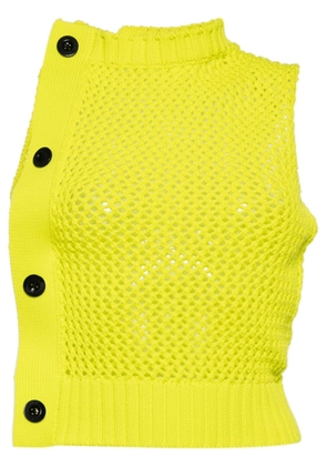 sacai off-centre-fastening knitted top - Yellow