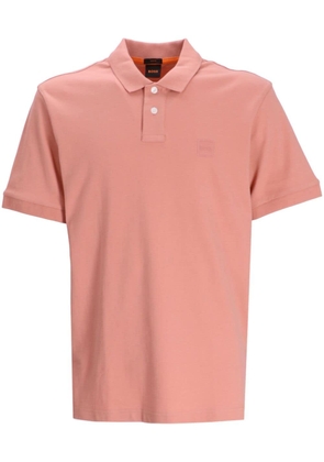BOSS logo-appliqué cotton polo shirt - Orange
