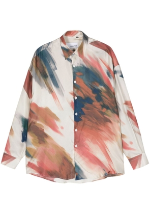 Costumein abstract-print silk shirt - Neutrals