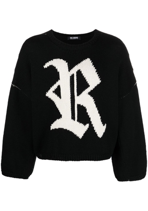 Raf Simons intarsia-knit long-sleeve jumper - Black