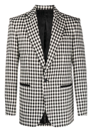 Roberto Cavalli check-pattern single-breasted blazer - Black