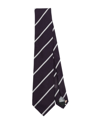 Paul Smith diagonal stripe silk necktie - Purple