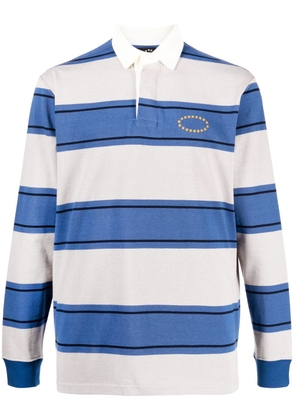 AFB logo-embroidered striped polo shirt - Blue