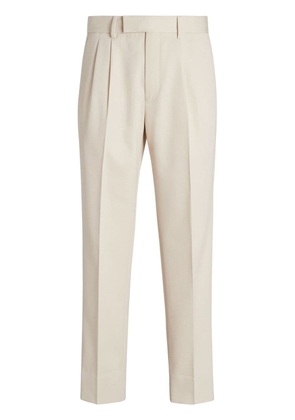 Zegna Double Pleat cotton-wool trousers - White