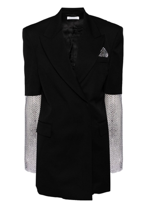 MACH & MACH crystal-embellished wool mini dress - Black