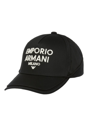 Emporio Armani logo-embroidered cotton cap - Black