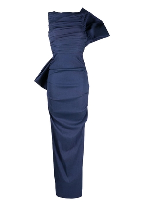 Rachel Gilbert Zora bow-detailing gown - Blue