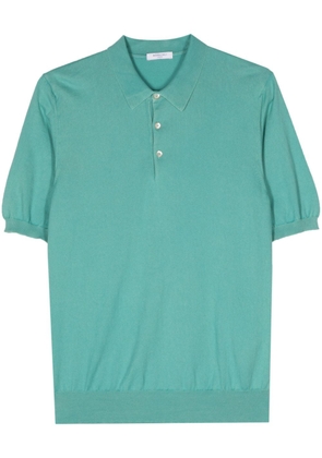 Boglioli fine-knit cotton polo shirt - Blue