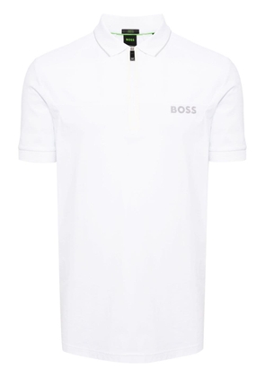 BOSS embroidered-logo cotton-blend polo shirt - White