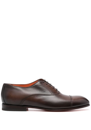 Santoni almond-toe leather oxford shoes - Brown
