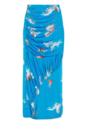 Bimba y Lola shells-print midi skirt - Blue