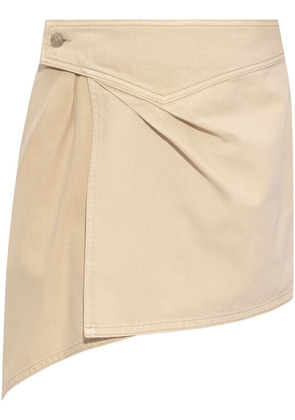 ISABEL MARANT Junie asymmetric cotton skirt - Neutrals