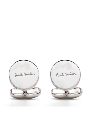 Paul Smith striped-edge logo cufflinks - Silver