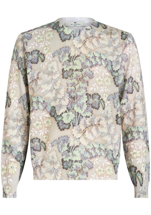 ETRO floral-print crew-neck sweatshirt - Neutrals