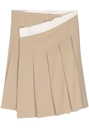 Low Classic contrasting-trim pleated midi skirt - Neutrals