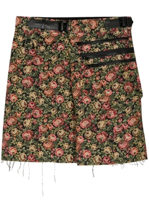 Undercover floral-jacquard shorts - Black