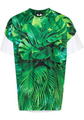 Comme des Garçons Homme Plus leaf-print crew-neck T-shirt - Green