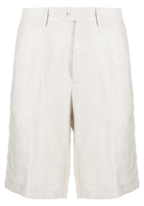 ETRO straight-leg linen Bermuda shorts - Neutrals